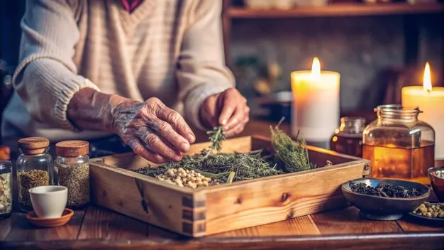 روش‌های مصرف گیاهان دارویی | elderly person selecting herbs with care 1271644 8008 optimized